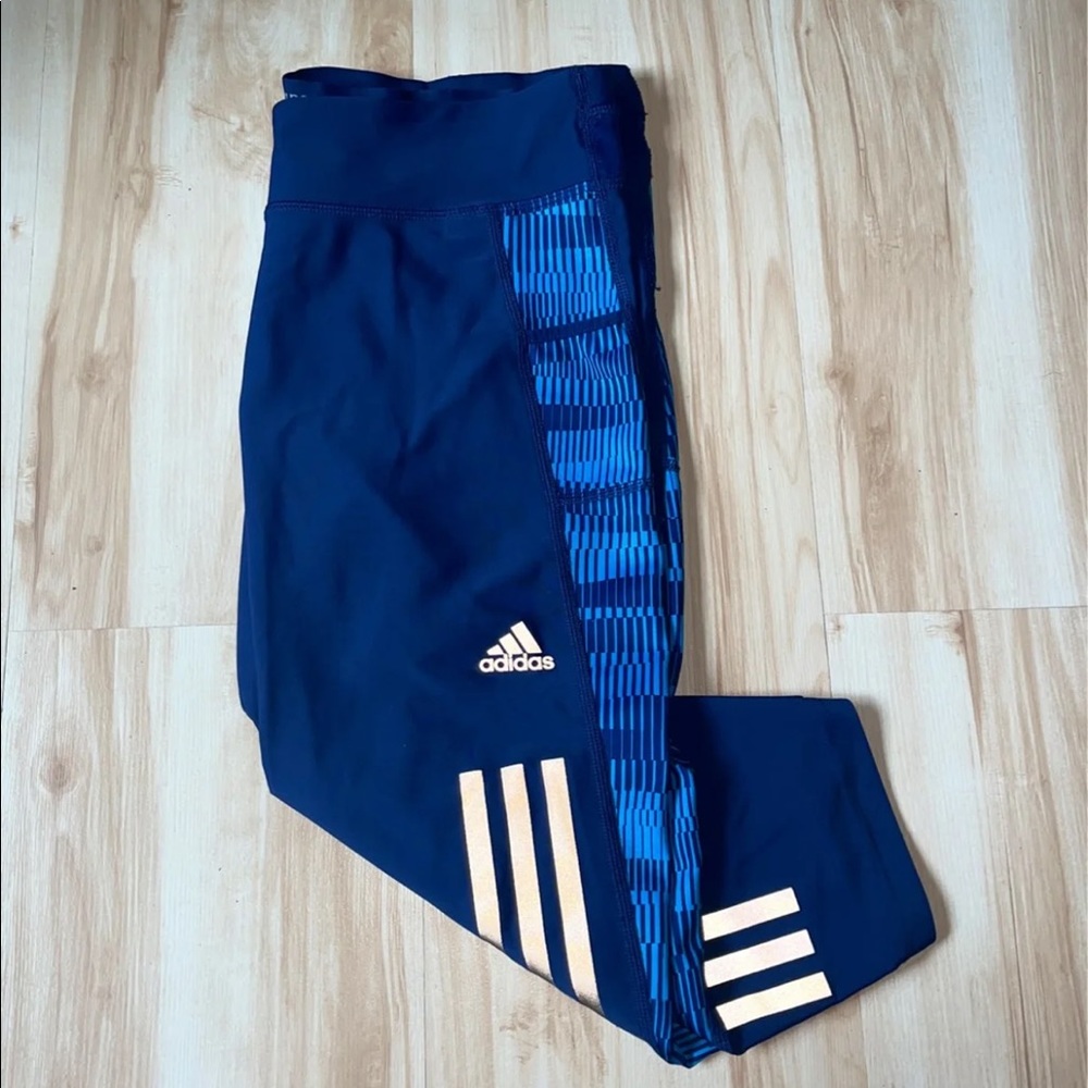 Adidas Reflective Blue Cropped Leggings